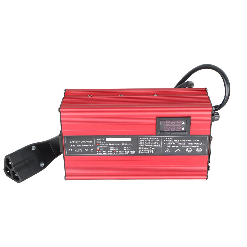 48V 10A Golf Cart Battery Charger for EZGO RXV TXT 3-Pin Triangle Plug