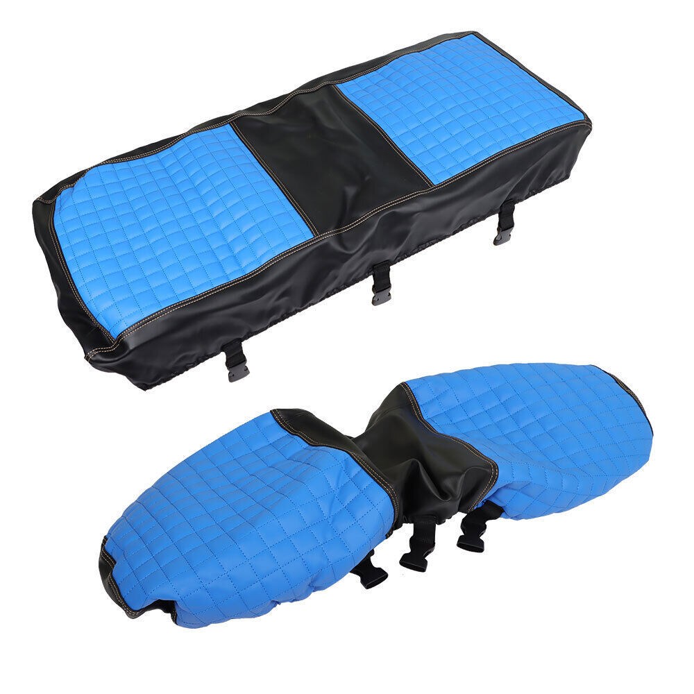 Universal Golf Cart Rear Seat Cover Blue for Club Car EZGO Yamaha No Stapler