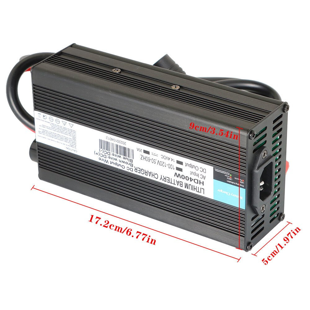 Smart 14.4V 20A Charger for Lithium Deep Cycle Rechargeable Batteries
