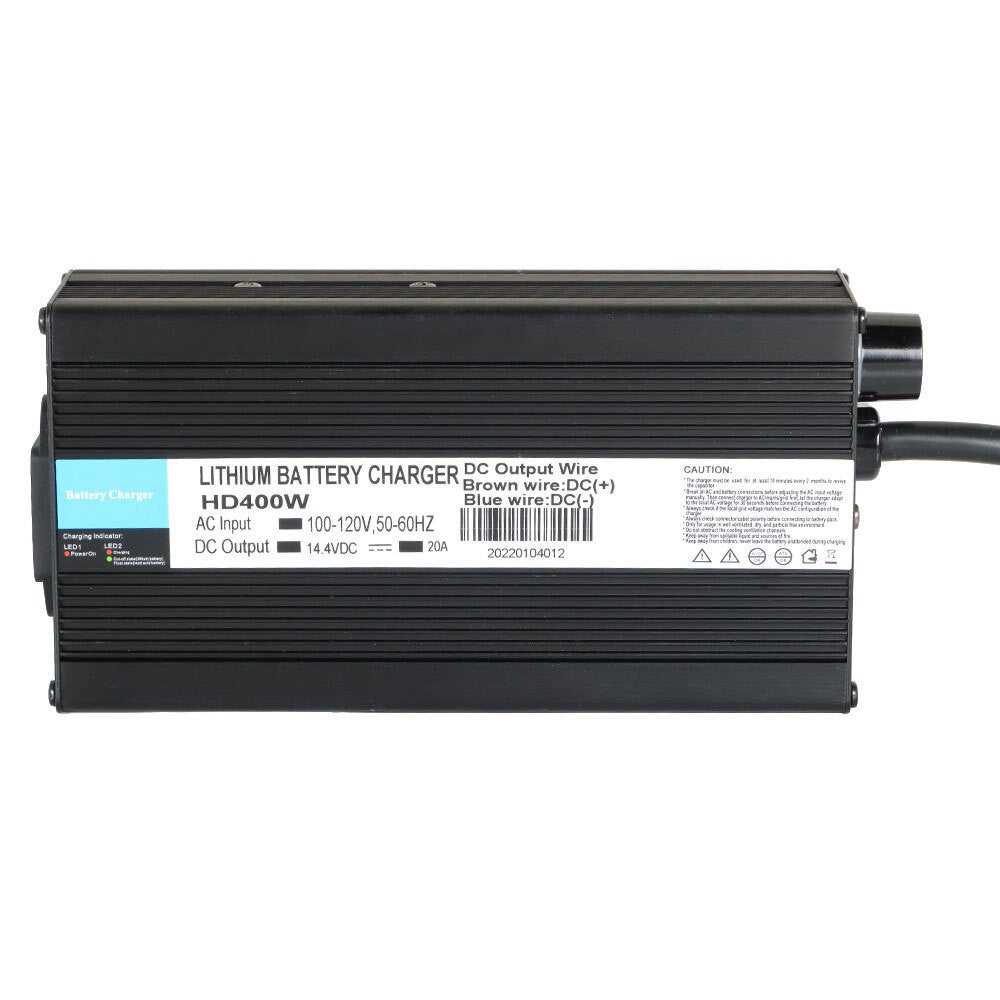 Smart 14.4V 20A Charger for Lithium Deep Cycle Rechargeable Batteries
