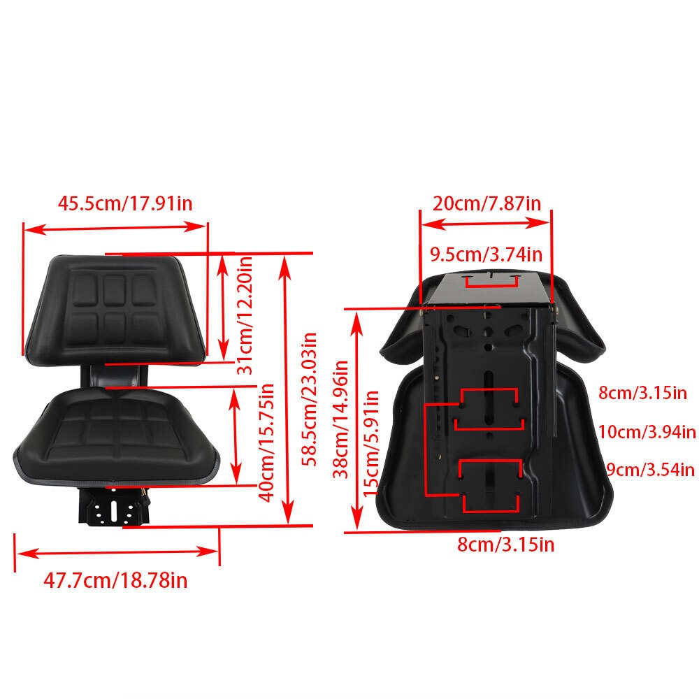 Black Tractor Suspension Seat for Massey Ferguson 230 231 234 260 282