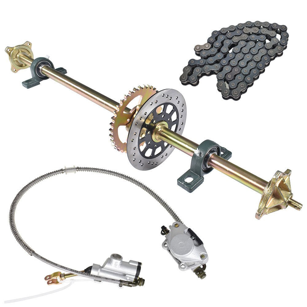 44" Rear Live Axle Kit Sprocket Brake Wheel Hub for Go Kart ATV Quad Go Cart