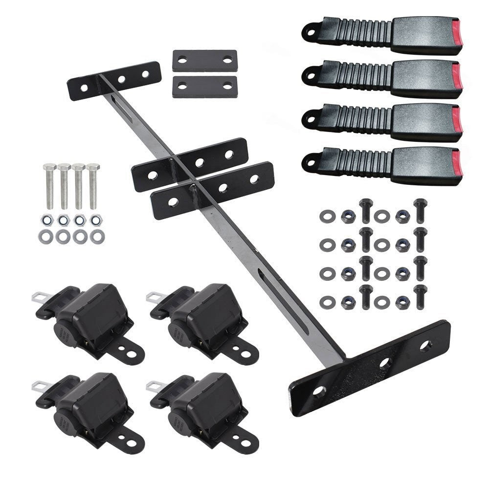 EZGO Yamaha Golf Cart Retractable Seat Belts with 4 Bracket Kit