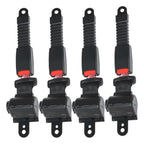 4 Retractable Golf Cart Seat Belts & Bracket Kit for EZGO Yamaha Club Car