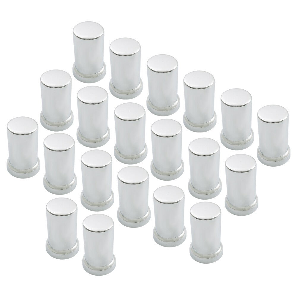 Chrome 20x33mm Lug Nut Covers Push-On Caps with 3-3/8" Flanged Height