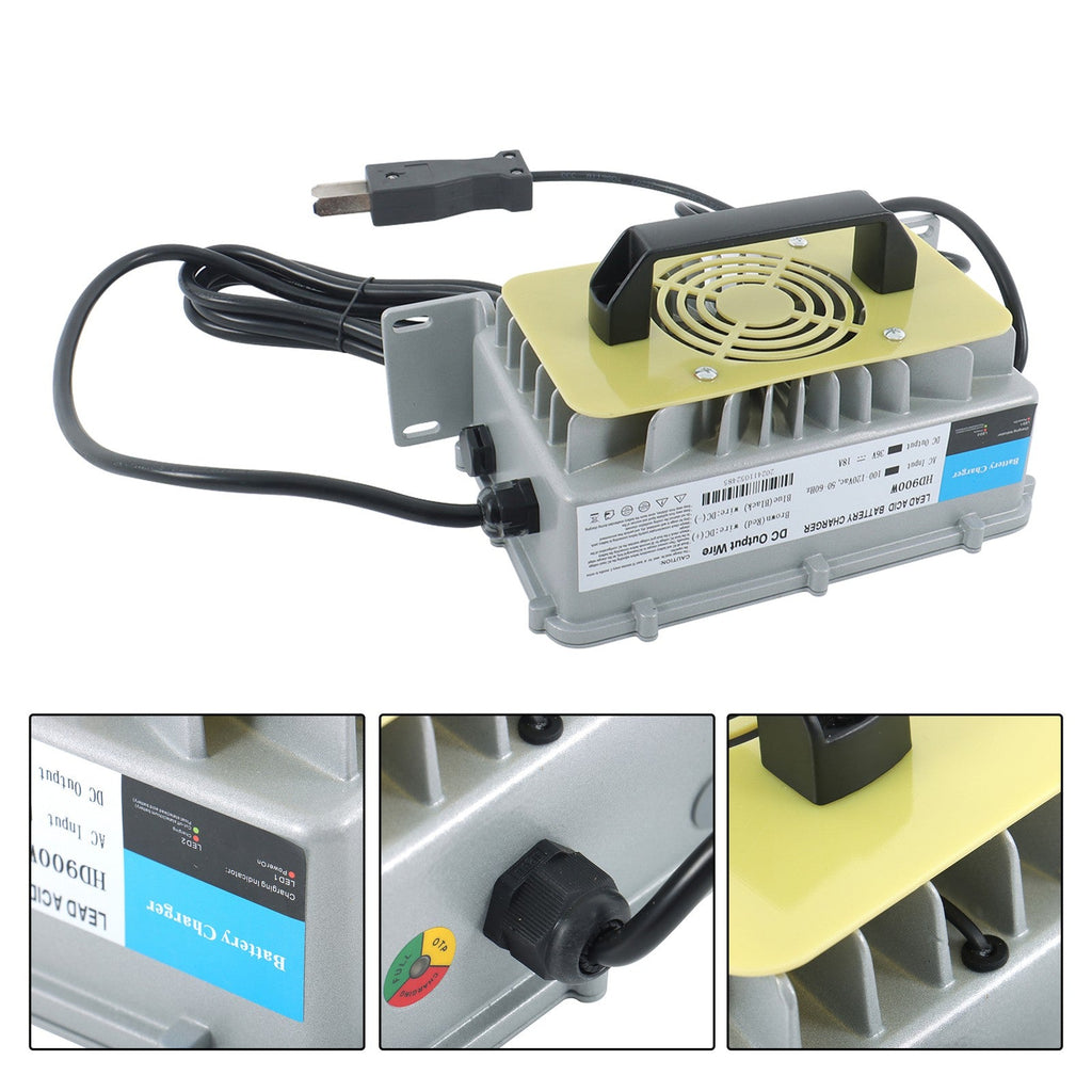 36V 18A Golf Cart Battery Charger Crowfoot Plug for Club Car E-Z-GO Yamaha