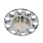 Chrome Hub Cap Kit with 2 Front & 4 Rear Wheels + 33mm Flat Head Lug Nuts