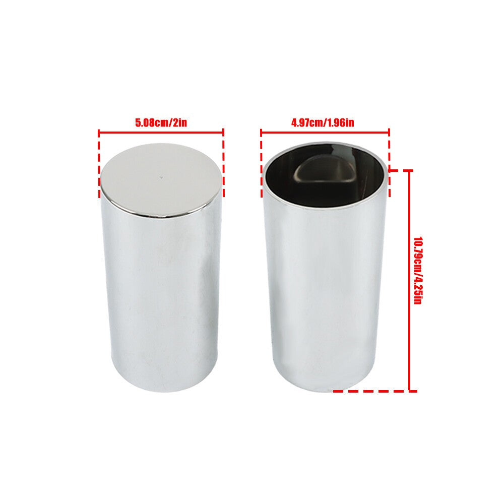 Chrome 33mm Screw-On Lug Nut Covers Tall Cylinder Plastic Wheels Tires