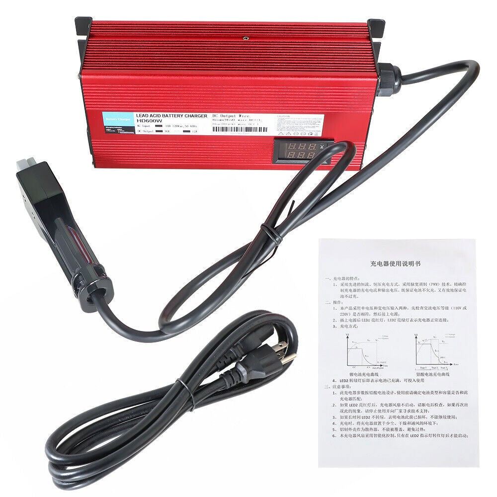 36V 12A EZGO Golf Cart Battery Charger with Anderson SB-50 Plug