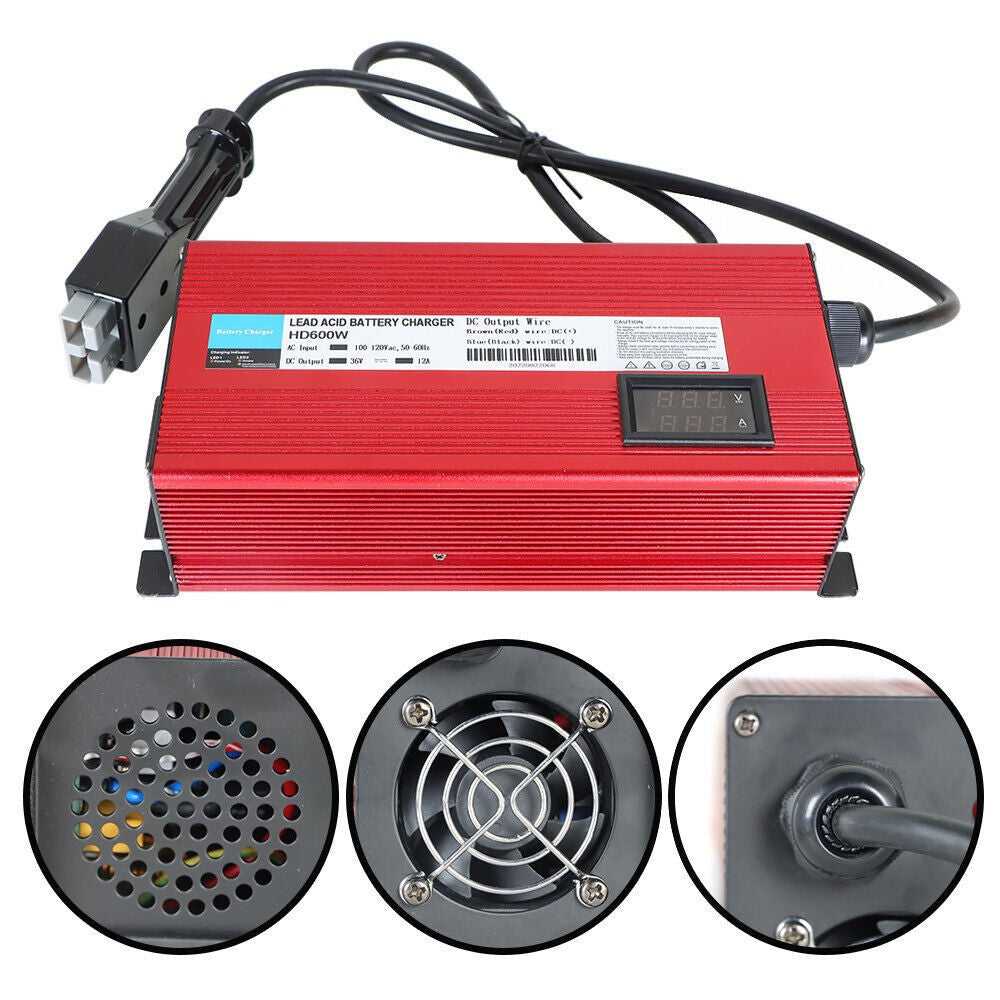 36V 12A EZGO Golf Cart Battery Charger with Anderson SB-50 Plug