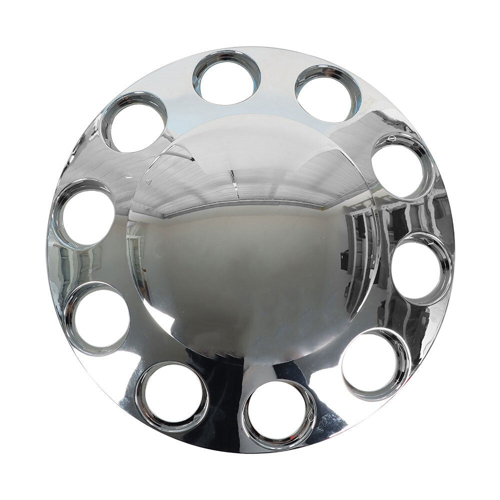 33mm Front Wheel Covers Hub Axle Semi Truck Satin Chrome ABS Plastic