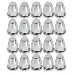 33mm Front Wheel Covers Hub Axle Semi Truck Satin Chrome ABS Plastic