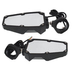 UTV Polaris RZR Rear View Side Mirrors w/ LED Lights Fit 1.75"-2" Roll Cage