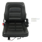 Adjustable Forklift Tractor Seat with Fold Down Back & Seatbelt Switch Universal