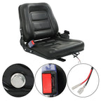Adjustable Forklift Tractor Seat with Fold Down Back & Seatbelt Switch Universal
