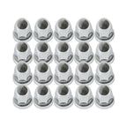 Set of 20 Chrome 33mm Truck Lug Nut Covers w/ Flange Push-On Caps 2-3/8" High