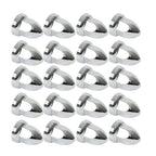 Set of 20 Chrome 33mm Truck Lug Nut Covers w/ Flange Push-On Caps 2-3/8" High