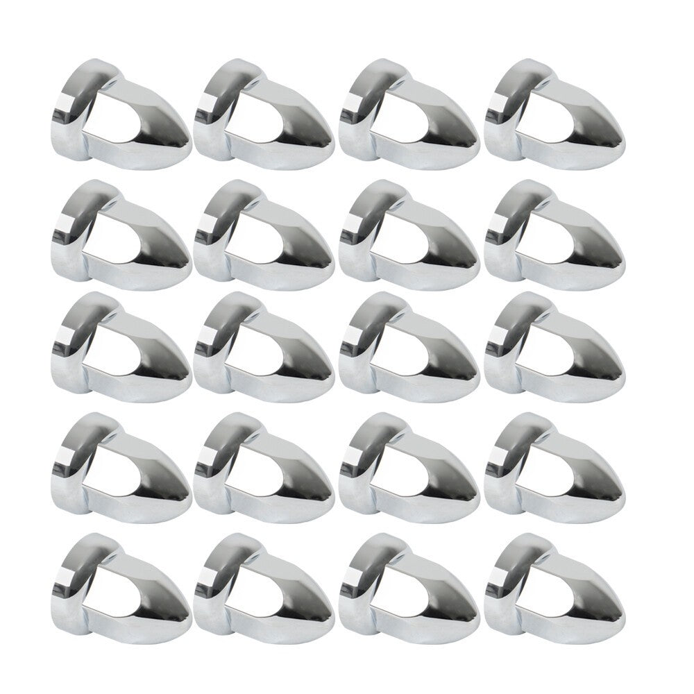 Set of 20 Chrome 33mm Truck Lug Nut Covers w/ Flange Push-On Caps 2-3/8" High
