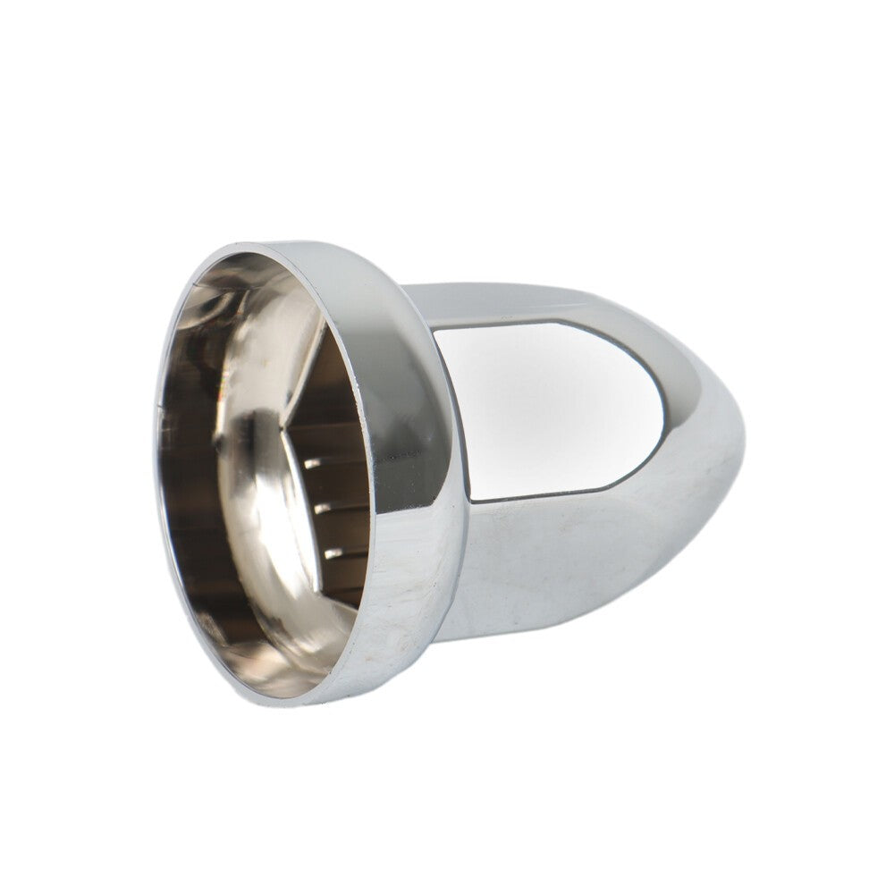 Set of 20 Chrome 33mm Truck Lug Nut Covers w/ Flange Push-On Caps 2-3/8" High