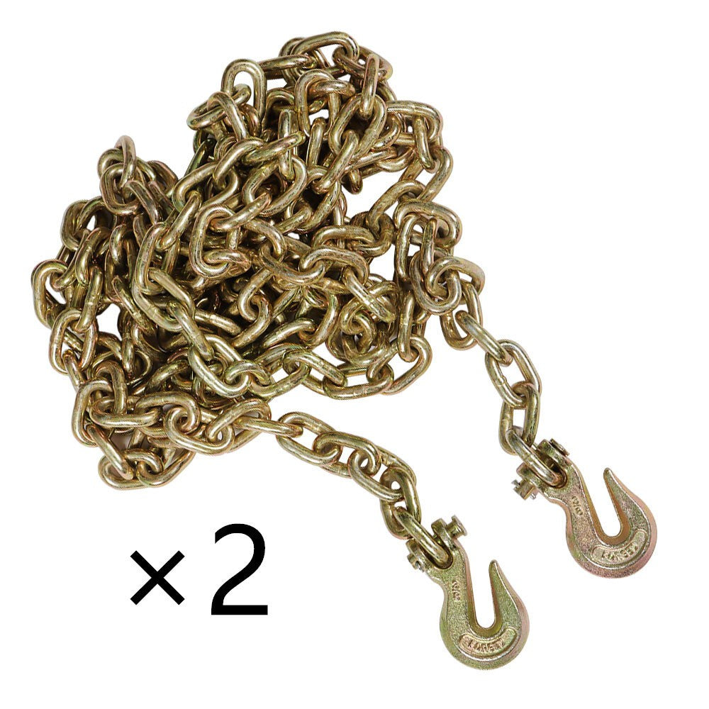 2PCS Grade 70 3/8" Tow Chain Hooks Tie Down Binder Truck Heavy Duty G70