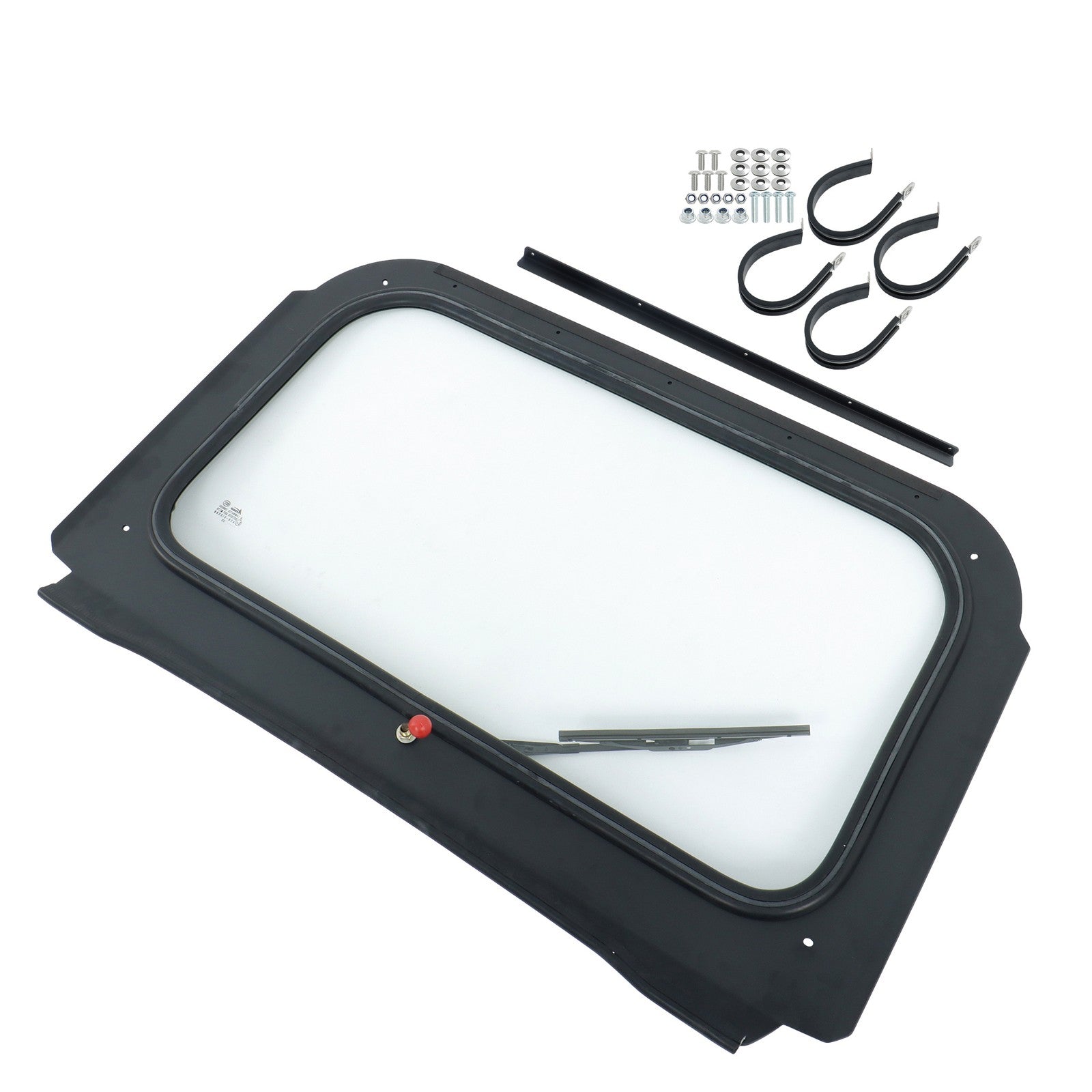 Polaris RZR Full Glass Windshield w/ Wiper Black 800 XP 900 570 2008-2014
