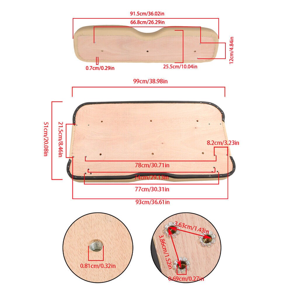 Golf Cart Front Seat Cushion for EZGO RXV 2008+ Beige Bottom & Back