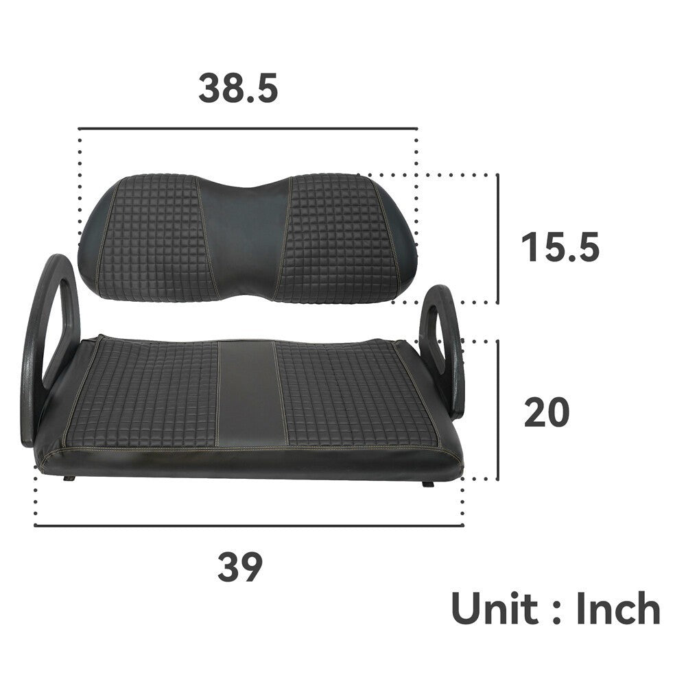 Black Golf Cart Diamond Seat Cover Kit for Club Car Precedent 2PCS