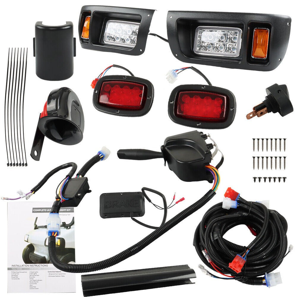 Golf Cart LED Headlight & Tail Light Kit for Club Car DS 12V Street Legal 1993+