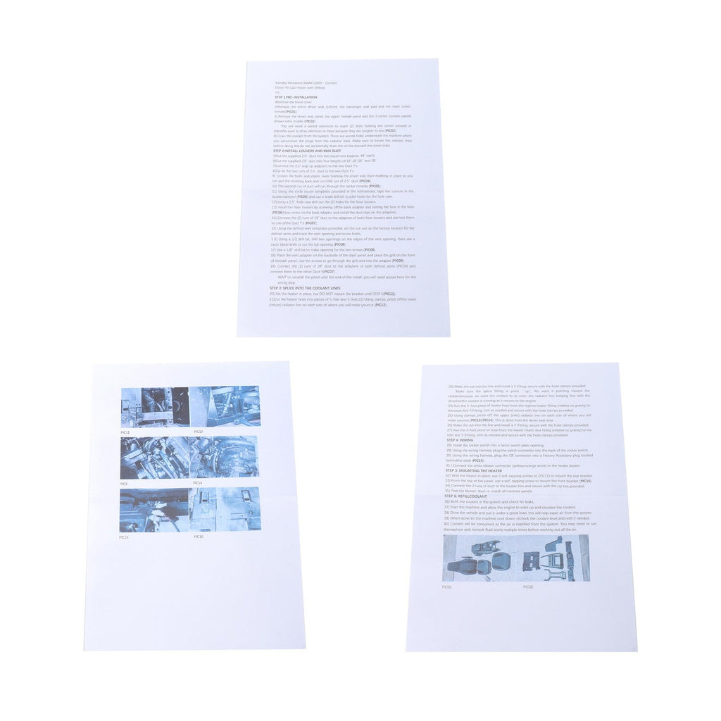 Cab Heater Kit with Defrost for 2020-2021 Yamaha Wolverine RMAX