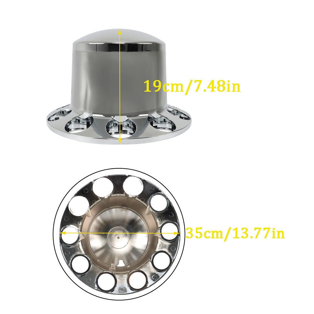 2 Pair 33mm Chrome Rear Wheel Axle Covers Hub Caps Lug Nuts Semi Truck