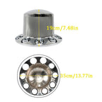 2 Pair 33mm Chrome Rear Wheel Axle Covers Hub Caps Lug Nuts Semi Truck