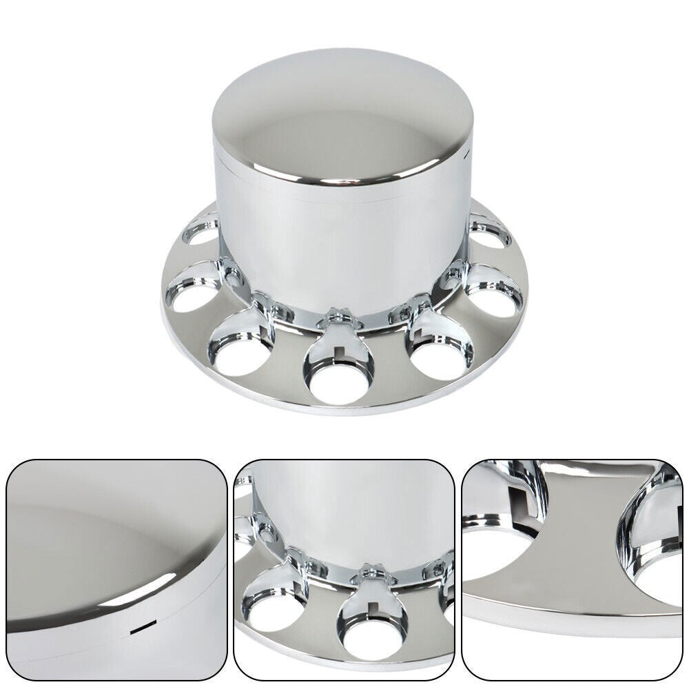 2 Pair 33mm Chrome Rear Wheel Axle Covers Hub Caps Lug Nuts Semi Truck