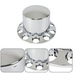 2 Pair 33mm Chrome Rear Wheel Axle Covers Hub Caps Lug Nuts Semi Truck