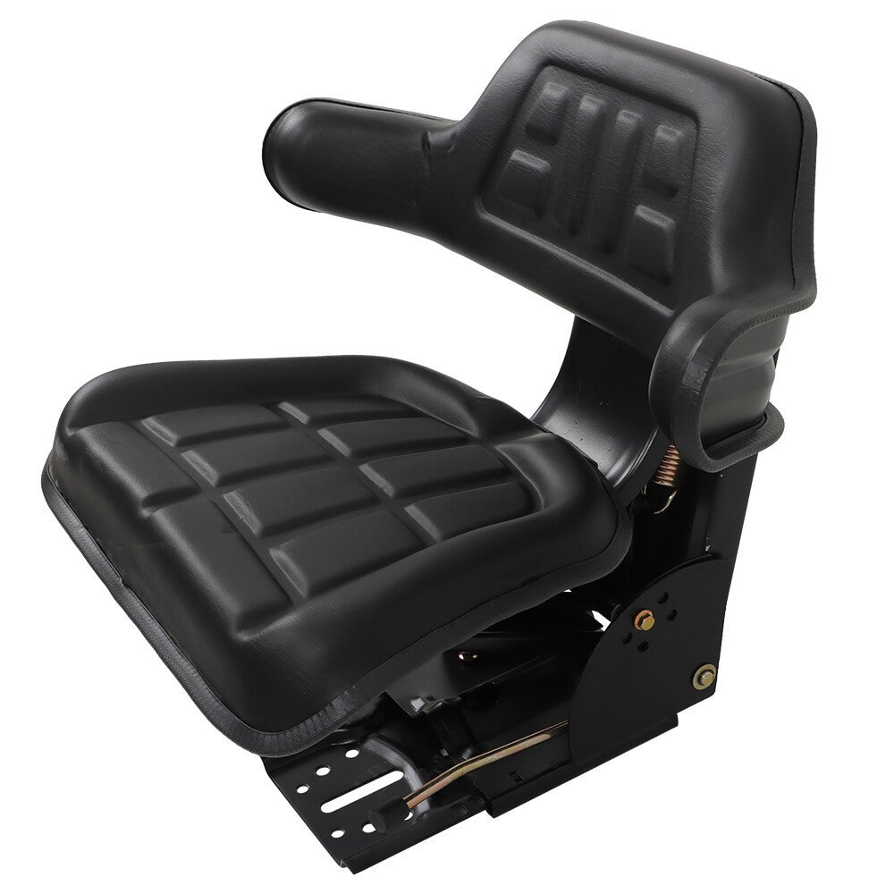 Black Tractor Suspension Seat with Armrest for Ford, New Holland & John Deere