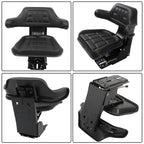 Black Tractor Suspension Seat with Armrest for Ford, New Holland & John Deere