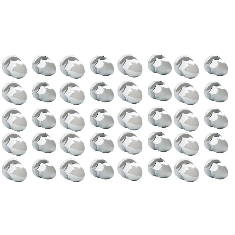 33mm ABS Chrome Bullet Lug Nut Covers Push-On for Semi Truck 40 Pack