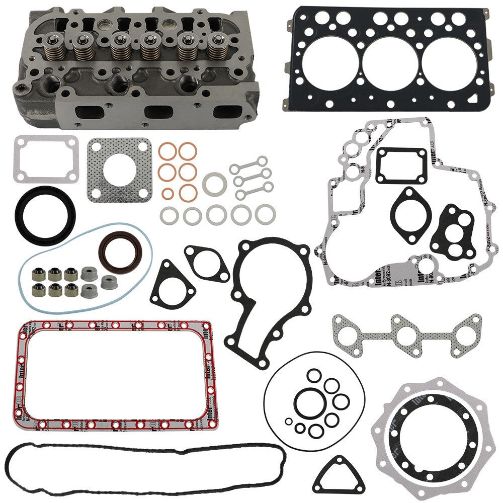 Kubota D782 Metal Engine Cylinder Head Assembly with Valve & Gasket Kit