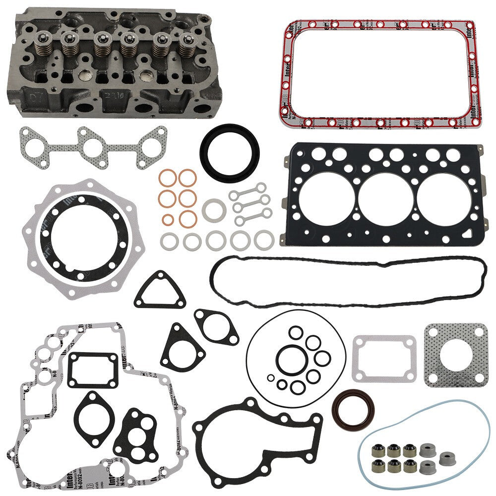 Kubota D782 Metal Engine Cylinder Head Assembly with Valve & Gasket Kit