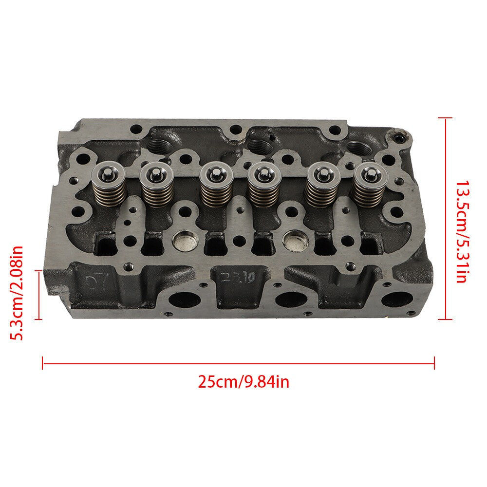 Kubota D782 Metal Engine Cylinder Head Assembly with Valve & Gasket Kit