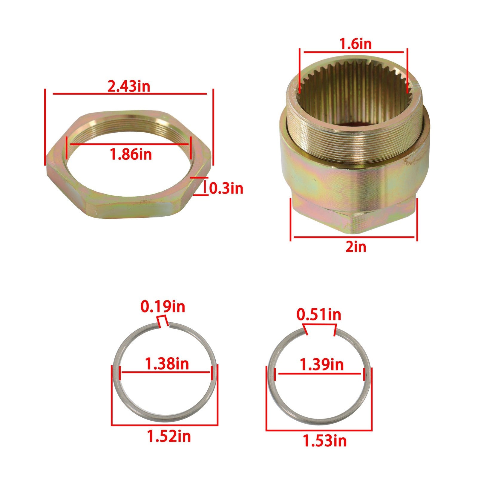 Rear Axle Lock Jam Sleeve Nut Clip for Honda TRX300EX TRX400EX 90652-HA2-000