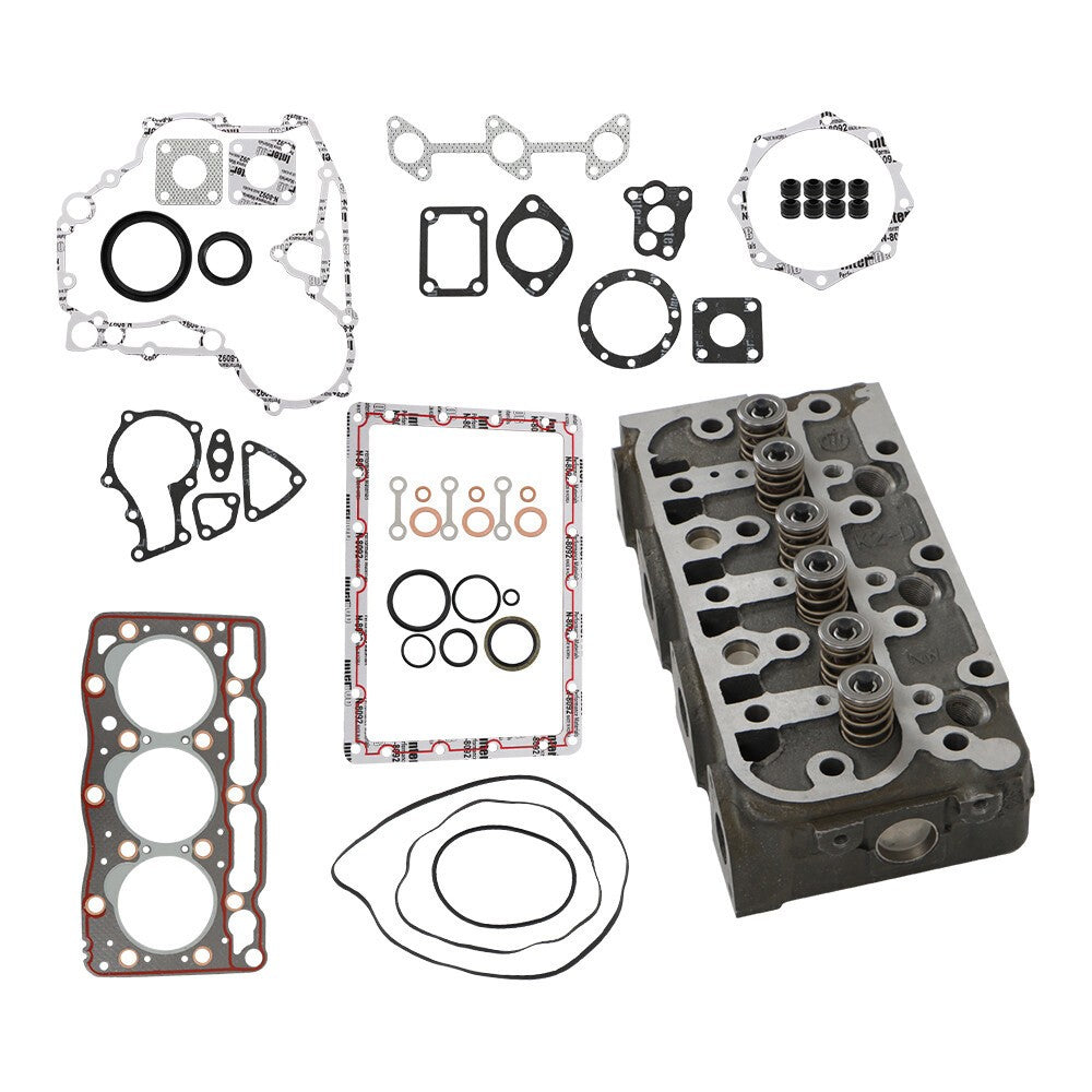 Kubota D905 Cylinder Head Assembly with Valves & Full Gasket Kit Complete