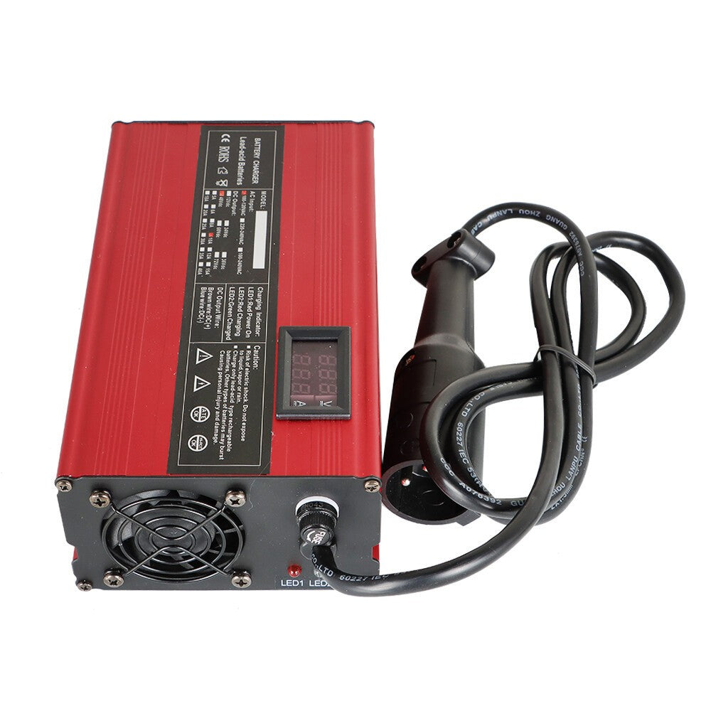 48V 10A Battery Charger for Club Car Golf Cart with 3-Pin Round Plug