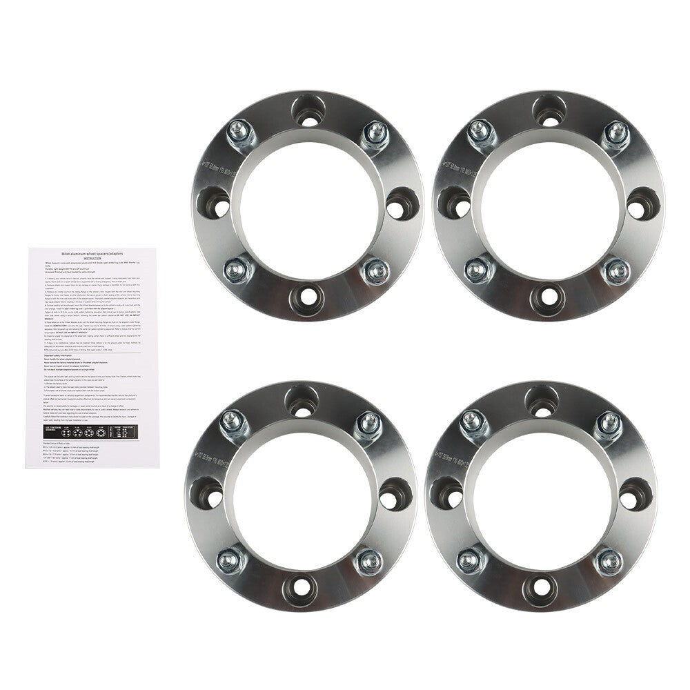 4x 2" 4x137 Silver Wheel Spacers M10x1.25 for Kawasaki Mule 500-610