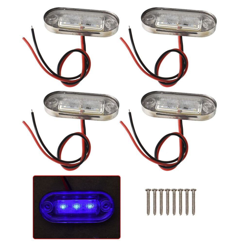 4x Marine Grade 12V Cool Blue LED Courtesy Lights - Super Bright