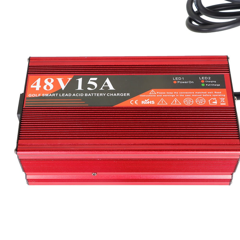 48V 15A 3-Stage Golf Cart Battery Charger for EZgo RXV TXT with RXV Plug
