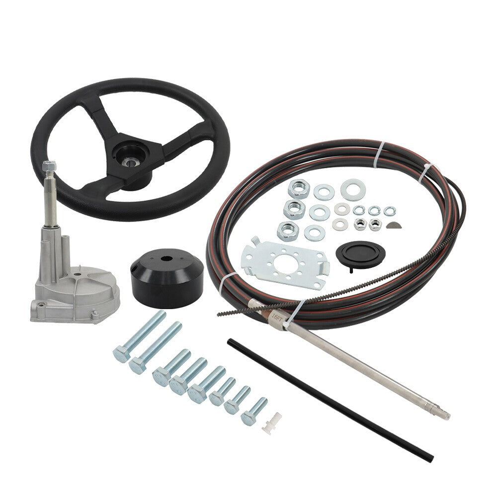 16ft Steering Cable SS13716 Boat Rotary Outboard Steering System Kit