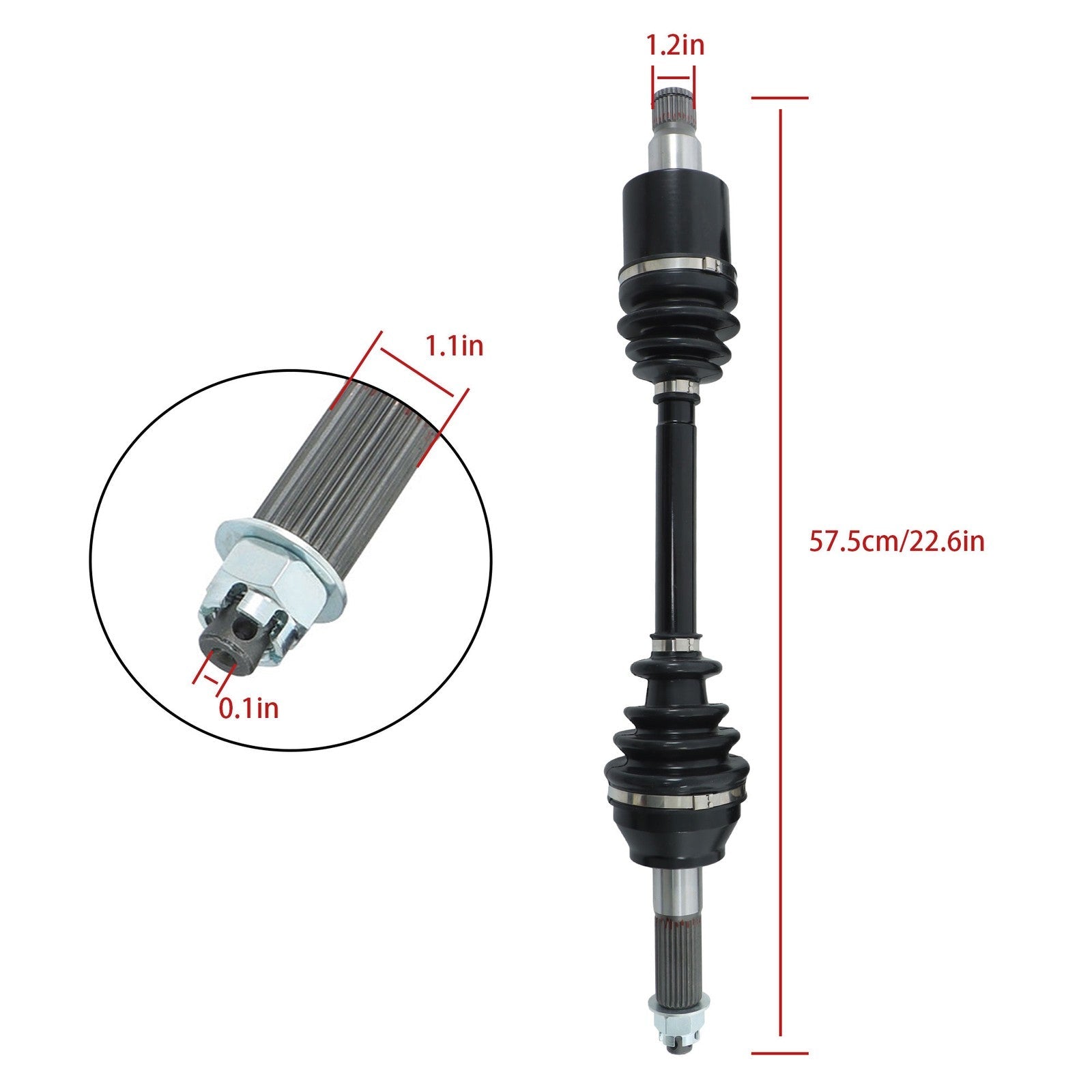 2Pcs Rear CV Axle Left & Right 1332444 1332672 1332884 Polaris RZR 800 08-14