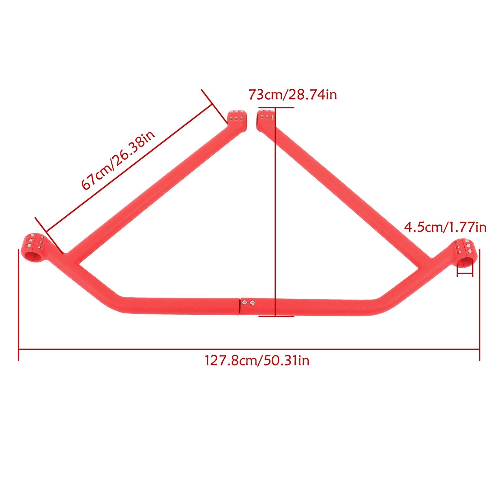 Can Am Maverick X3 Rear Face Tripod Guard Bar Red ATV Replacement Part