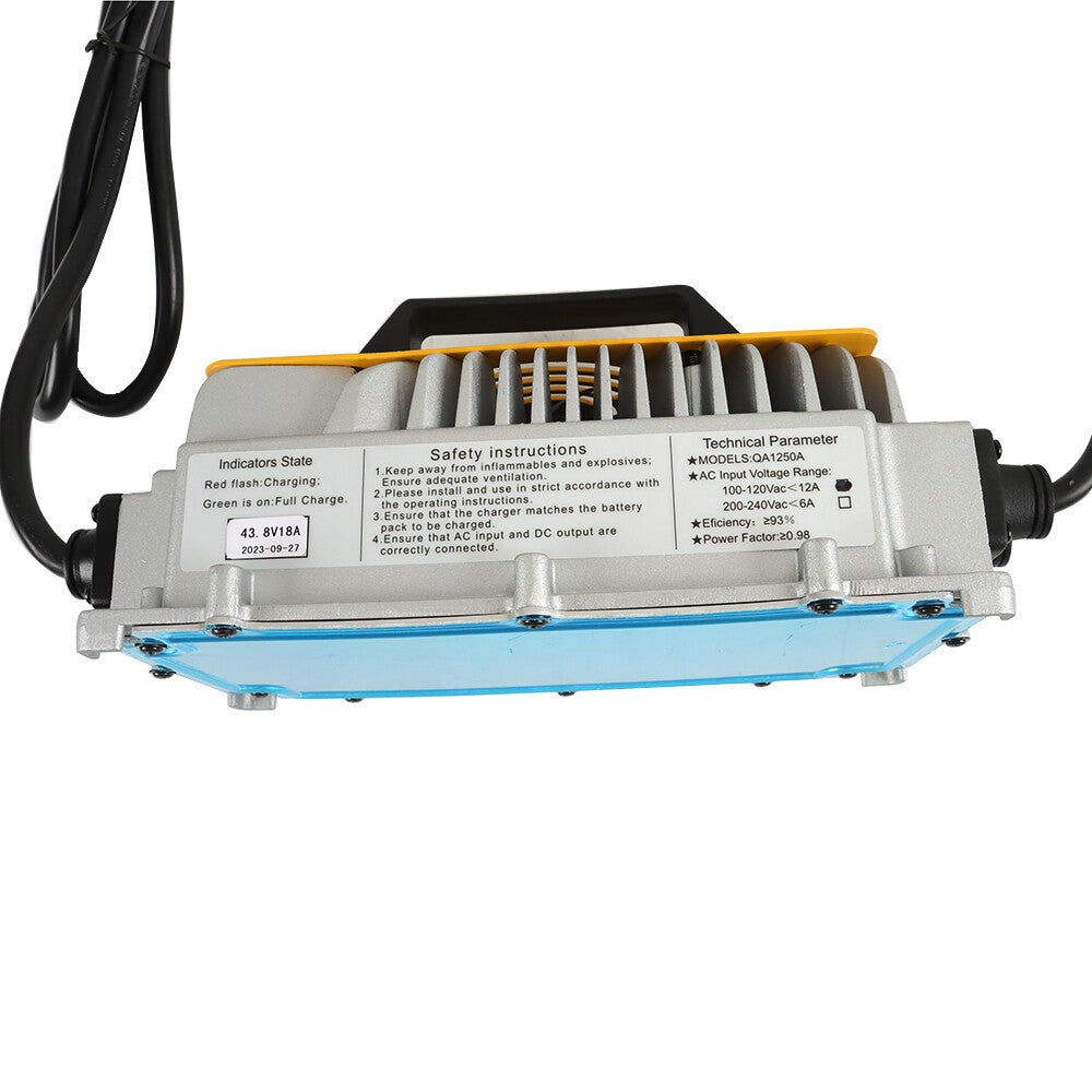 36V 18A Lithium Onboard Battery Charger for EZGO TXT Golf Carts Yellow