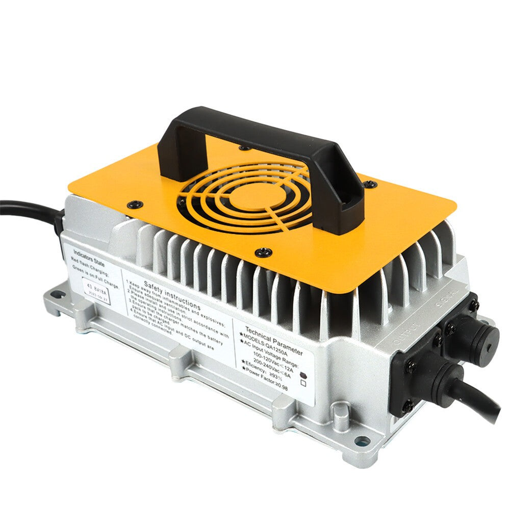36V 18A Lithium Onboard Battery Charger for EZGO TXT Golf Carts Yellow